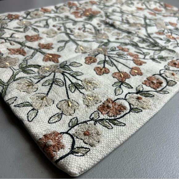 Pottery Barn Zea Embroidered Lumbar Pillow Cover Warm Multi 16" x 26" NWT - Picture 1 of 5